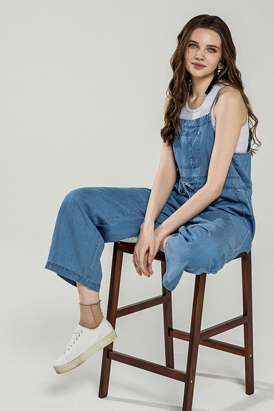Pocket Adjustable Straps Overall Jumpsuit - Blu Lotus Boutique