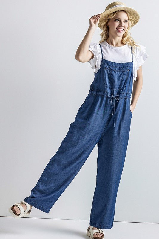 Pocket Adjustable Straps Overall Jumpsuit - Blu Lotus Boutique