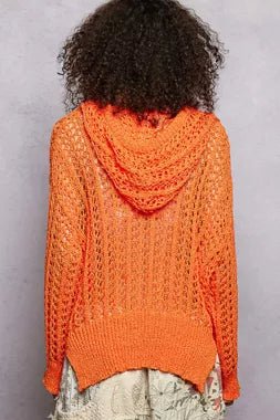 POL Openwork Round Neck High Low Knit Top - Blu Lotus Boutique