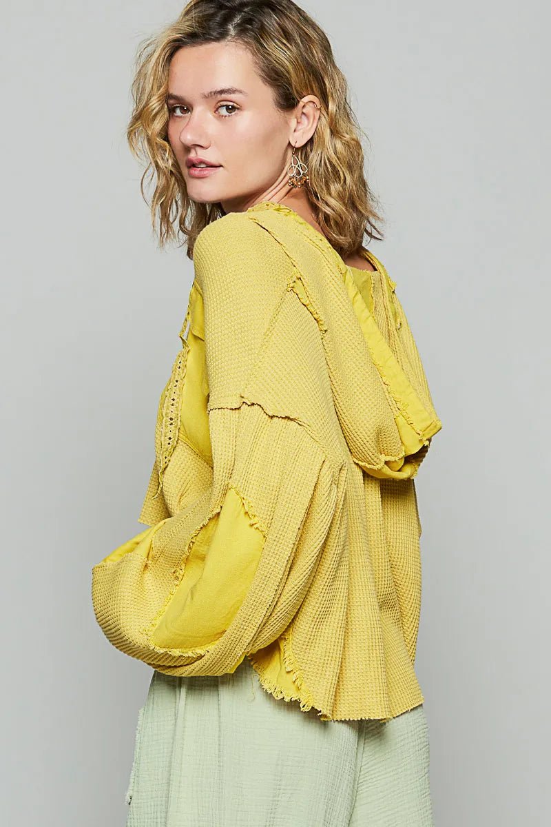 POL Raw Hem Cropped Hooded Jacket - Blu Lotus Boutique