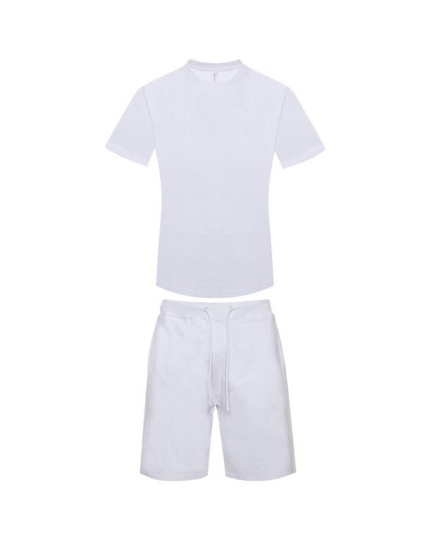 Premium Heavy Weight Single Jersey Short Set - Blu Lotus Boutique