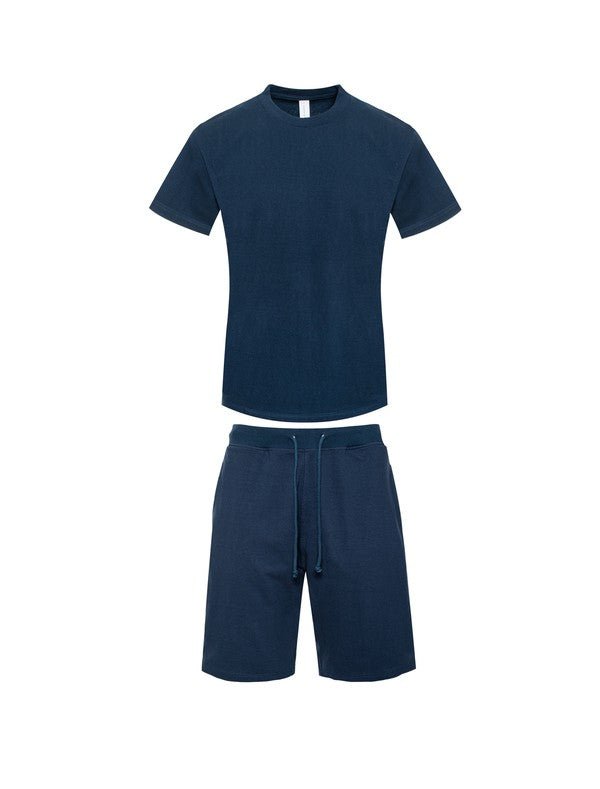Premium Heavy Weight Single Jersey Short Set - Blu Lotus Boutique