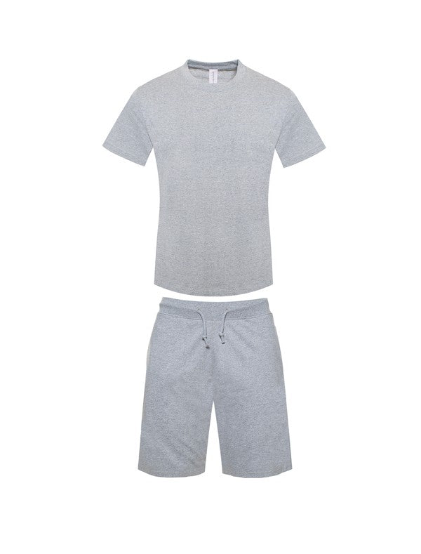 Premium Heavy Weight Single Jersey Short Set - Blu Lotus Boutique