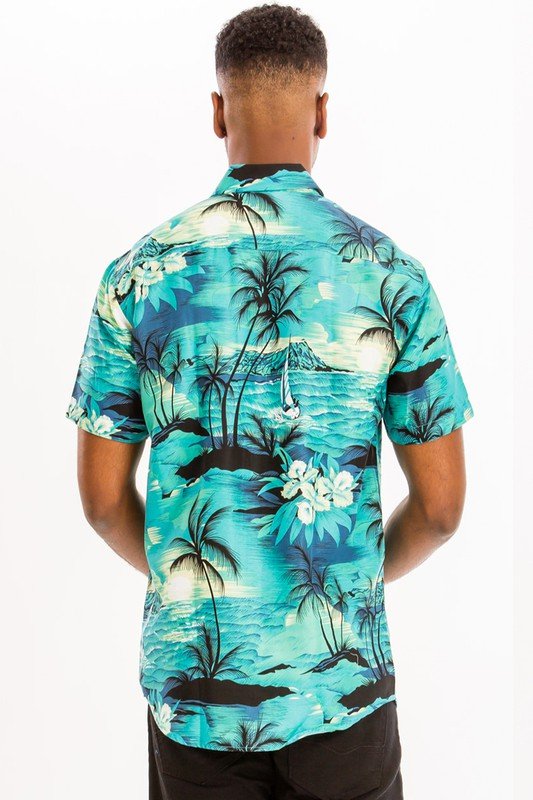 PRINT HAWAIIAN SHIRT - Blu Lotus Boutique