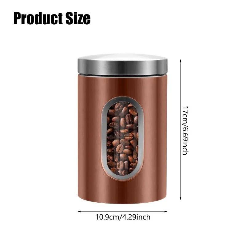 QYQRQF Canisters Sets for The Kitchen 3pcs Sugar Flour Coffee Storage Jars Stainless Steel Food Container Organizer for Kitchen - Blu Lotus Boutique
