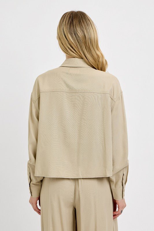 RISEN Button Down Long Sleeve Shirt - Blu Lotus Boutique