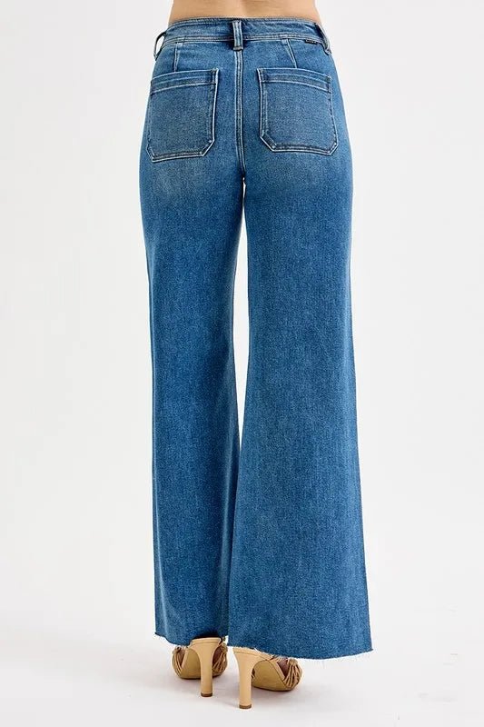 RISEN High - Waisted Wide Leg Jeans - Blu Lotus Boutique