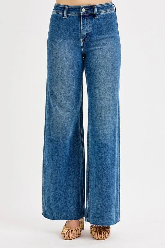 RISEN High - Waisted Wide Leg Jeans - Blu Lotus Boutique