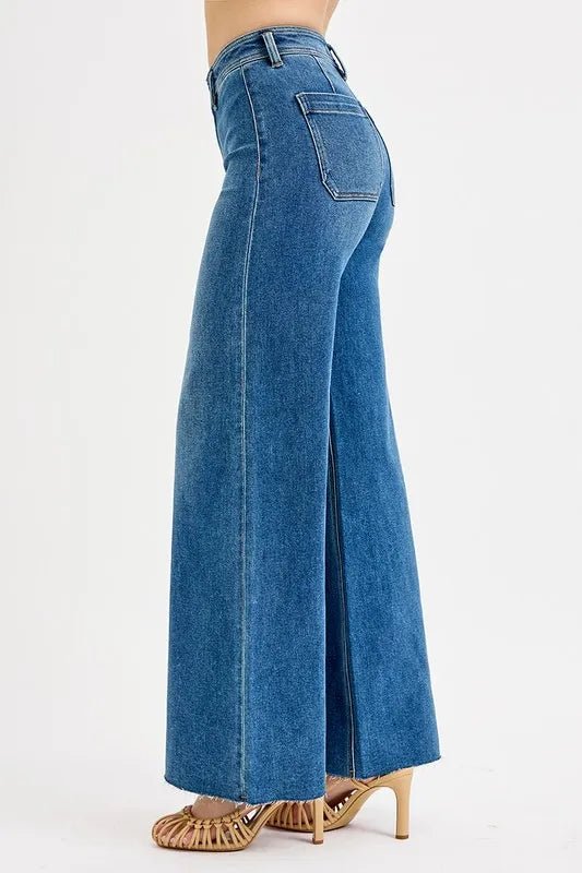 RISEN High - Waisted Wide Leg Jeans - Blu Lotus Boutique
