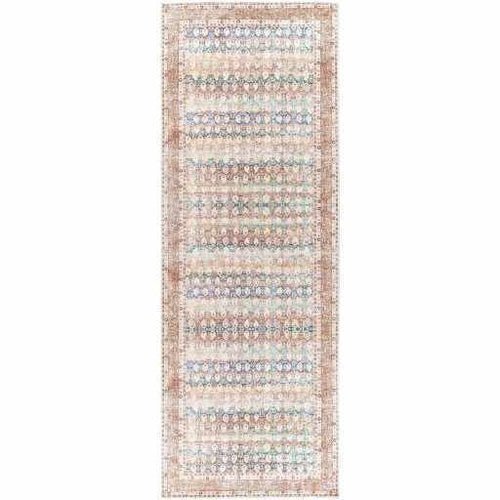 Rust Maligaya Distressed Washable Area Rug - Blu Lotus Boutique