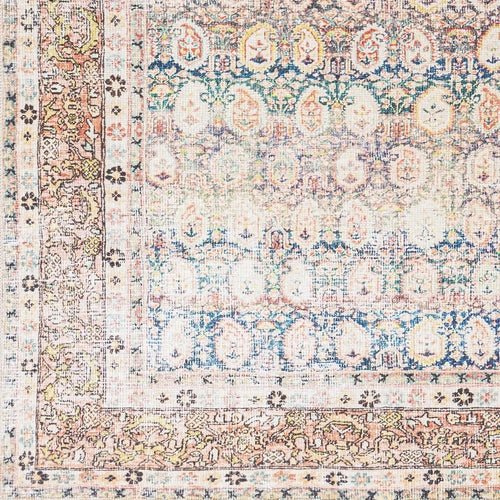 Rust Maligaya Distressed Washable Area Rug - Blu Lotus Boutique