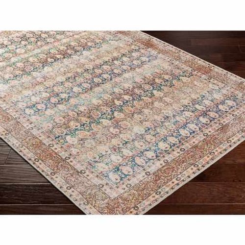 Rust Maligaya Distressed Washable Area Rug - Blu Lotus Boutique