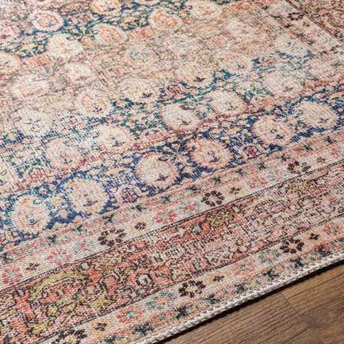 Rust Maligaya Distressed Washable Area Rug - Blu Lotus Boutique