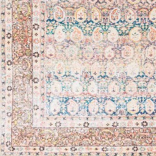 Rust Maligaya Distressed Washable Area Rug - Blu Lotus Boutique