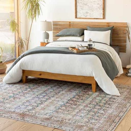 Rust Maligaya Distressed Washable Area Rug - Blu Lotus Boutique