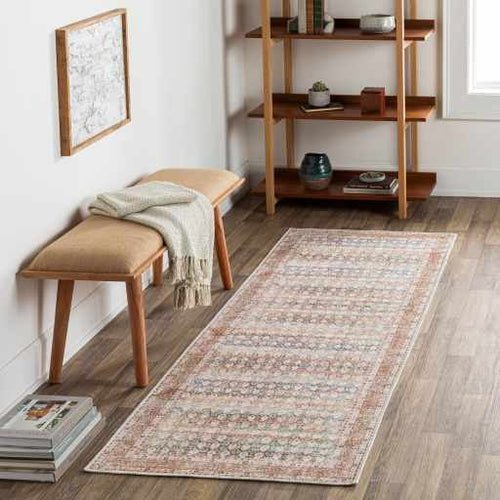 Rust Maligaya Distressed Washable Area Rug - Blu Lotus Boutique
