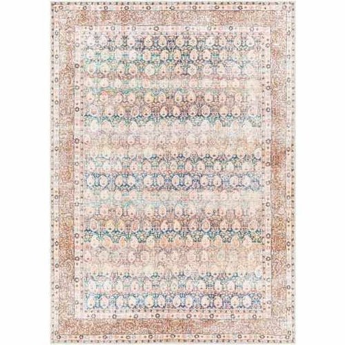 Rust Maligaya Distressed Washable Area Rug - Blu Lotus Boutique