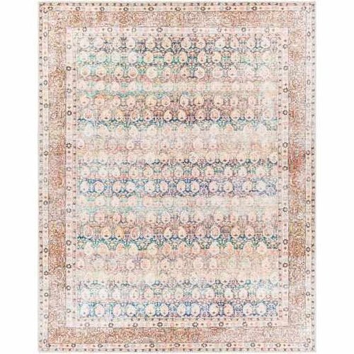 Rust Maligaya Distressed Washable Area Rug - Blu Lotus Boutique