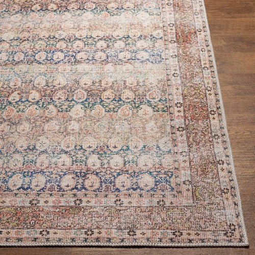Rust Maligaya Distressed Washable Area Rug - Blu Lotus Boutique