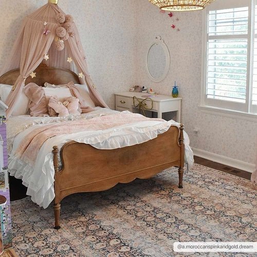 Rust Maligaya Distressed Washable Area Rug - Blu Lotus Boutique