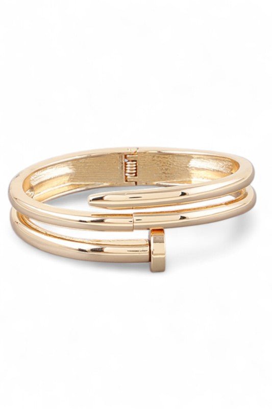Shiny Nail Iconic Hinged Bangle - Blu Lotus Boutique