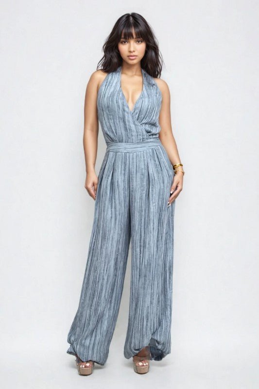 Skyline Halter Jumpsuit - Blu Lotus Boutique