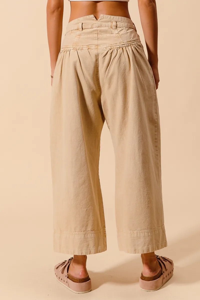 SO ME Mid Rise Wide Leg Chino Pants With Pockets - Blu Lotus Boutique