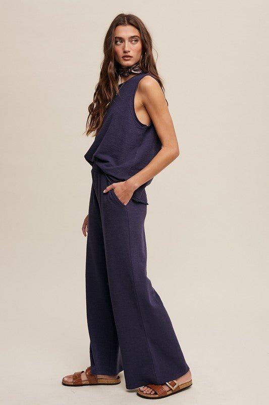 Soft Knit Tank and Sweat Pant Set - Blu Lotus Boutique