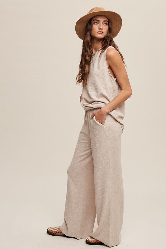 Soft Knit Tank and Sweat Pant Set - Blu Lotus Boutique