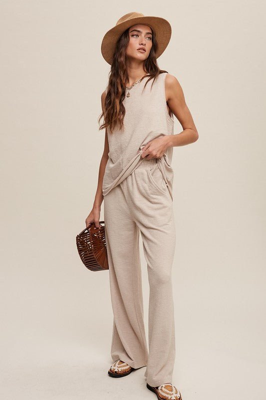 Soft Knit Tank and Sweat Pant Set - Blu Lotus Boutique