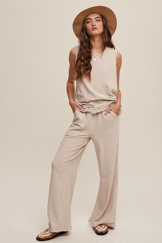 Soft Knit Tank and Sweat Pant Set - Blu Lotus Boutique