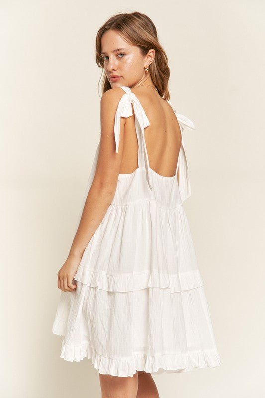 Square neck ruffle dress - Blu Lotus Boutique