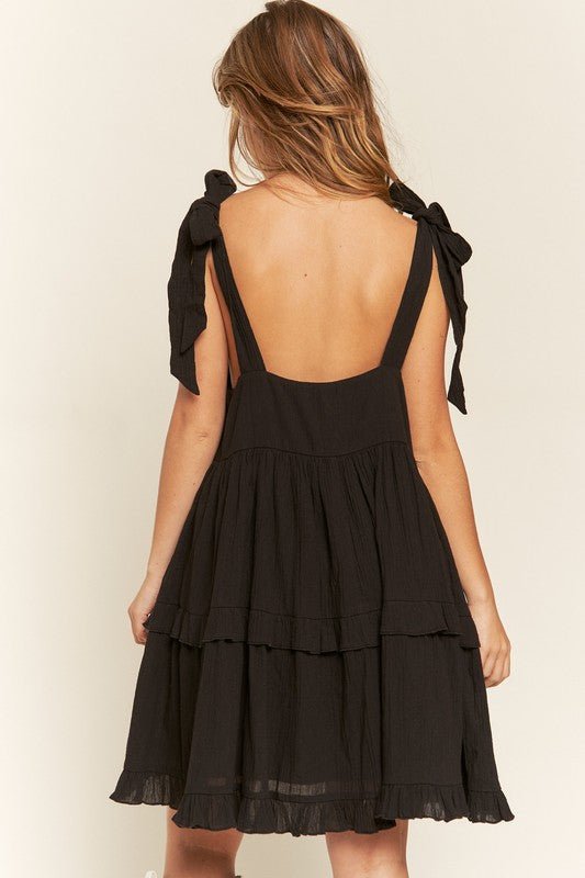 Square neck ruffle dress - Blu Lotus Boutique