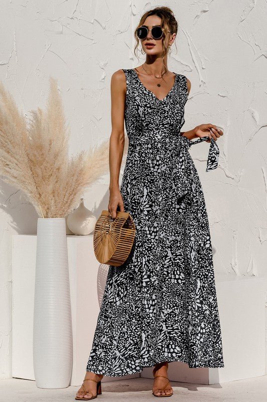 Tie Detail Maxi Dress - Blu Lotus Boutique