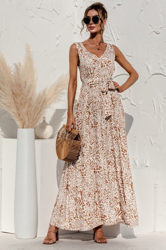 Tie Detail Maxi Dress - Blu Lotus Boutique