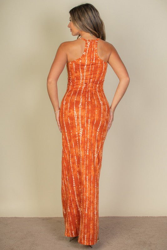 Tie Dye Printed Cami Bodycon Maxi Dress - Blu Lotus Boutique