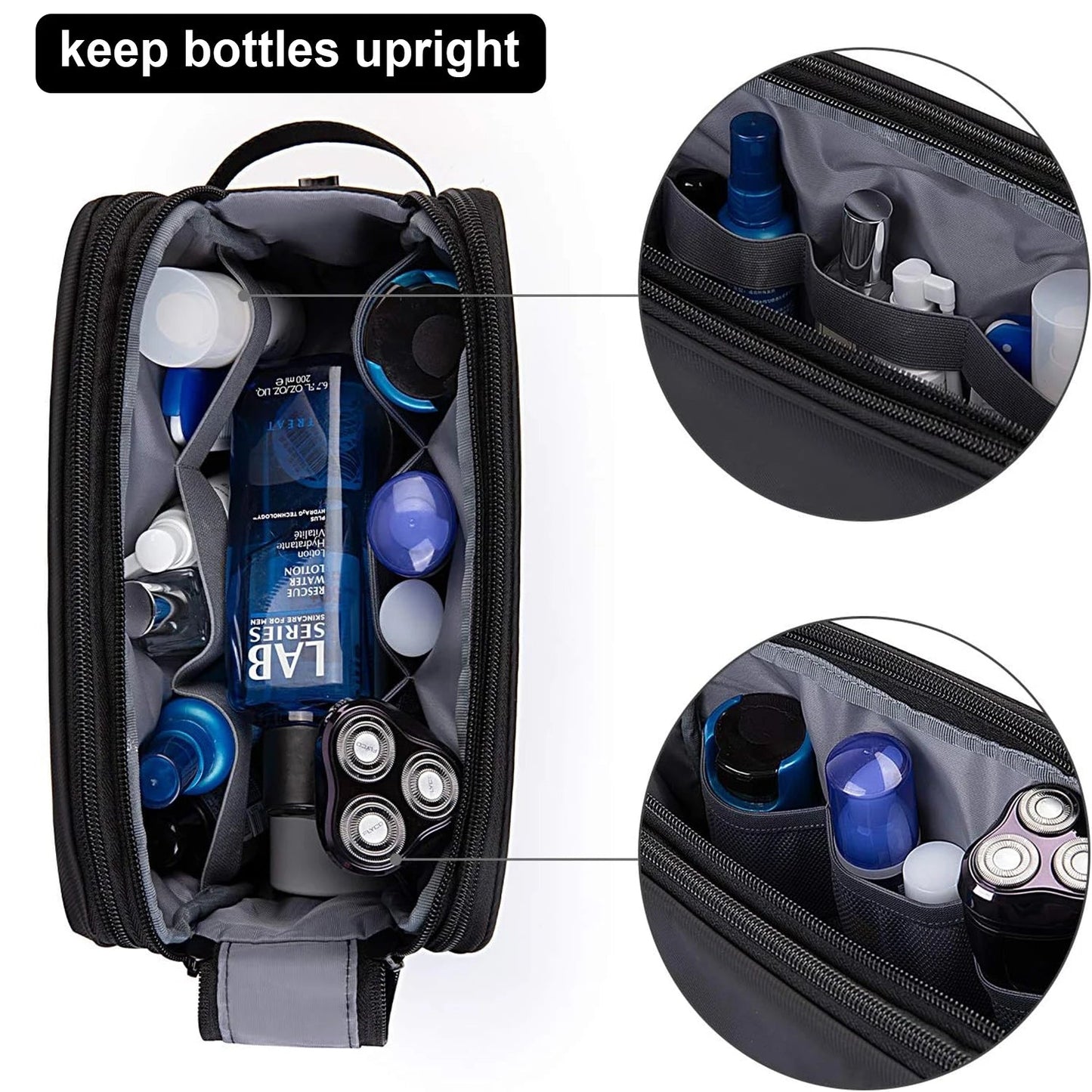 Toiletry Bag for Men, Travel Toiletry Organizer Dopp Kit Water - resistant Shaving Bag for Toiletries, Door Room Essentials - Blu Lotus Boutique