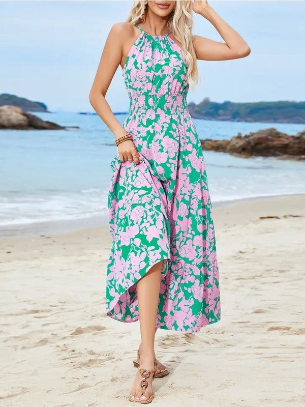 Tropical Floral High - Low Maxi Dress - Blu Lotus Boutique