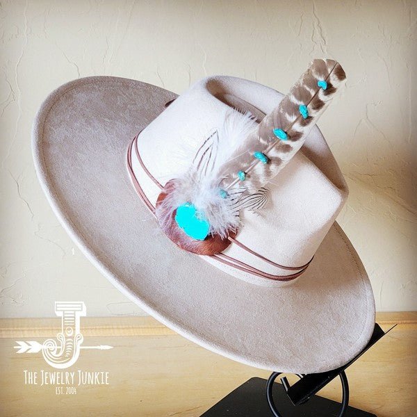 Turq Accent TurkeyFeather HatBand & Choice of Hat - Blu Lotus Boutique