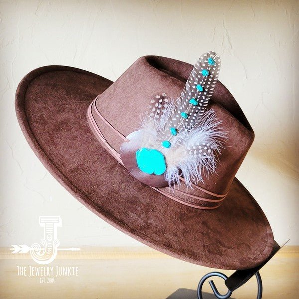 TurquAccent GuineaFeather Hatband/Choice of Hat - Blu Lotus Boutique