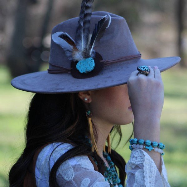 Turquoise Blue Melon Beaded Stretch Bracelet - Blu Lotus Boutique