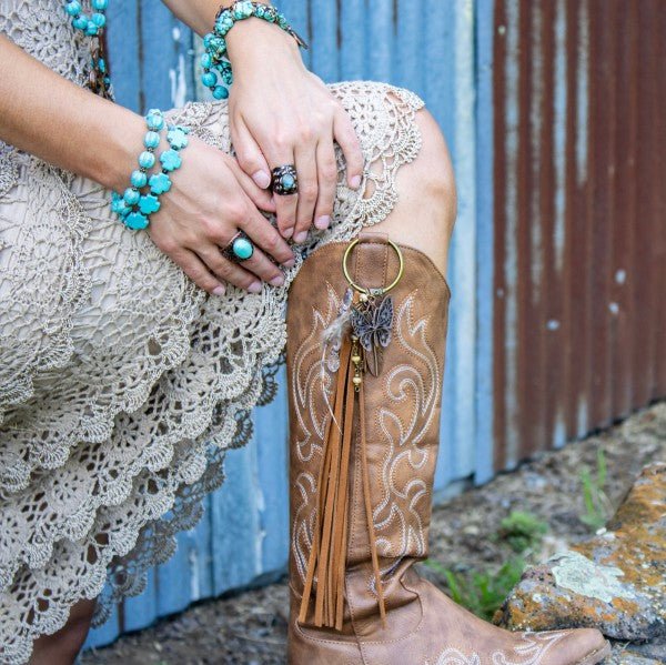 Turquoise Cross Beaded Stretch Bracelet 811a - Blu Lotus Boutique