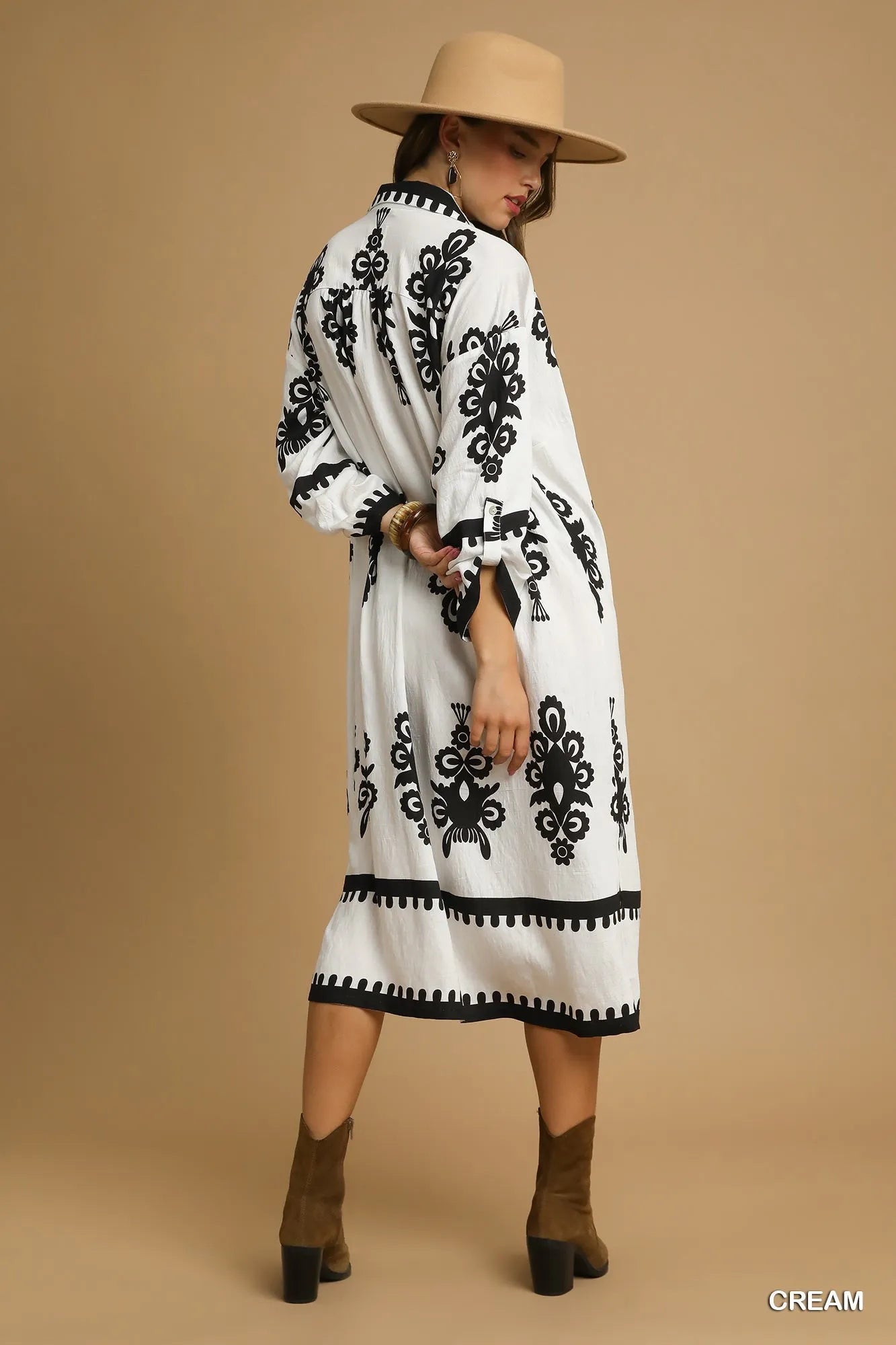 Umgee Abstract Print Midi Dress - Blu Lotus Boutique
