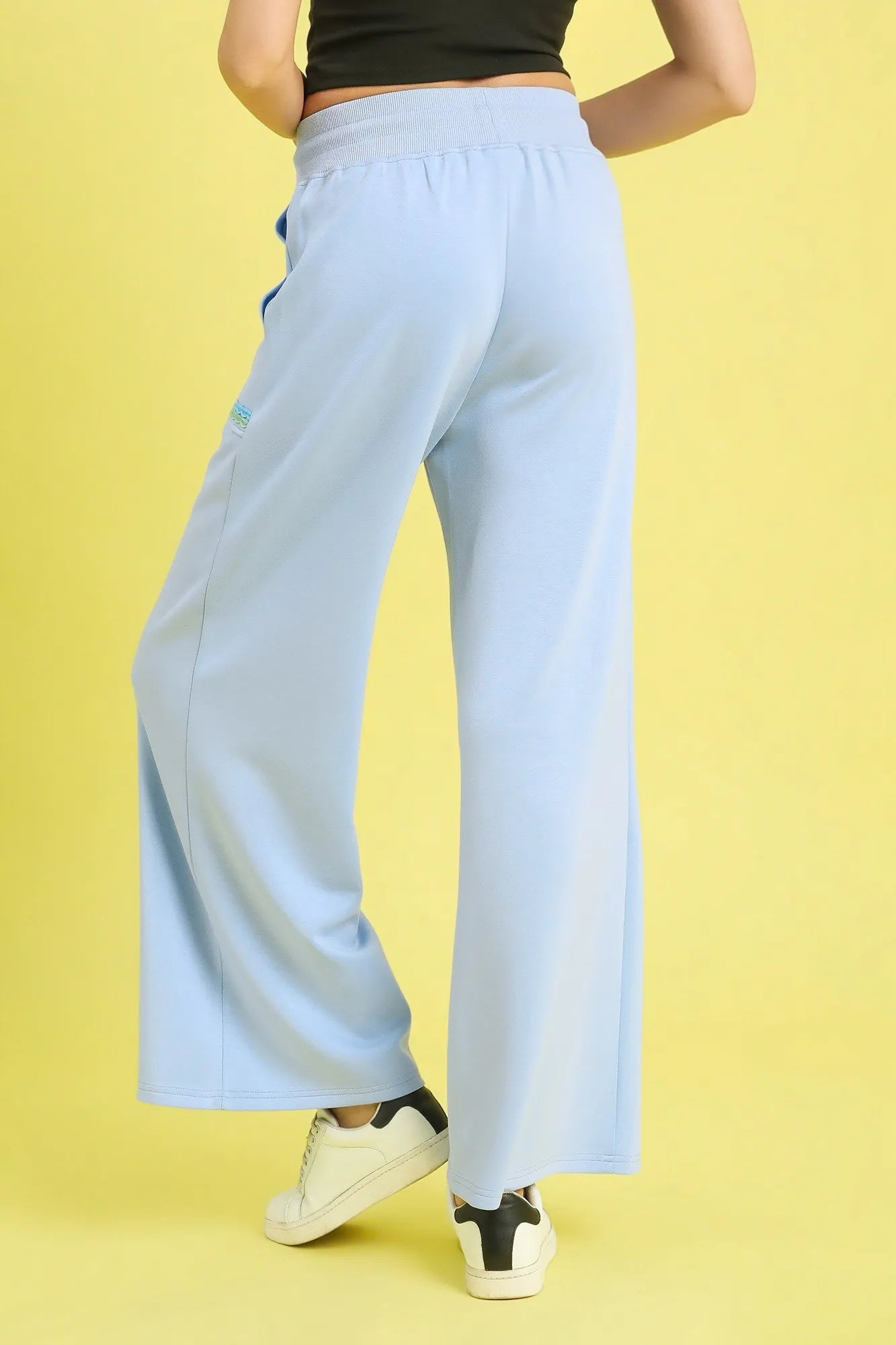 Umgee Drawstring Wide Leg Pants with Scallop Trim Detail - Blu Lotus Boutique