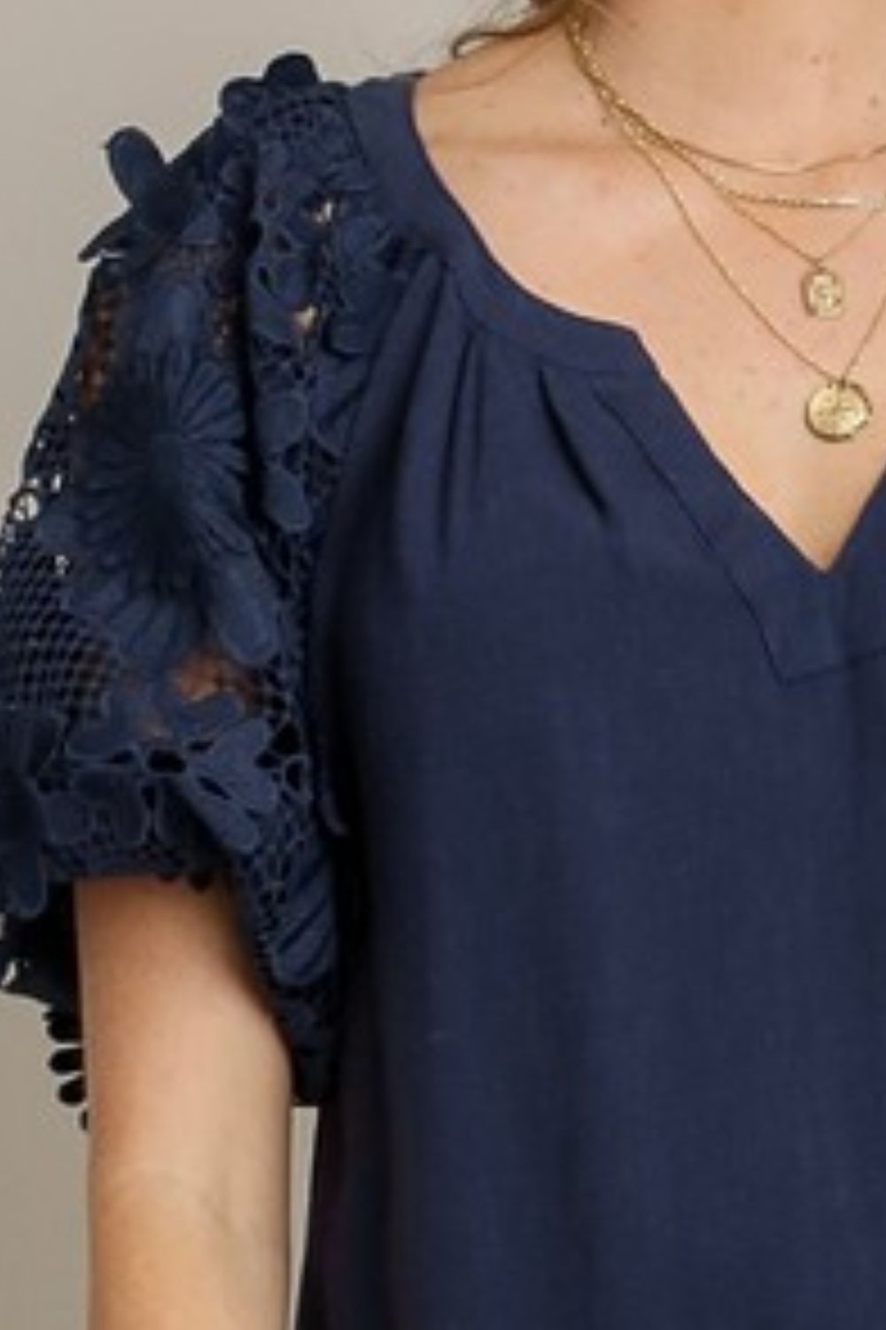 Umgee Full Size French Terry Boxy Cut Top with 3D Floral Sleeve Plus Size - Blu Lotus Boutique