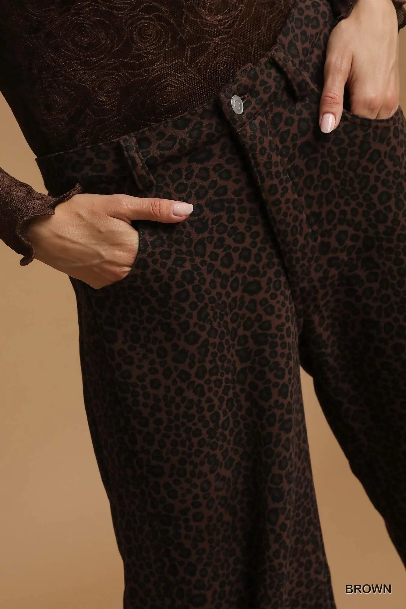 Umgee Leopard Print Wide Leg Pants - Blu Lotus Boutique