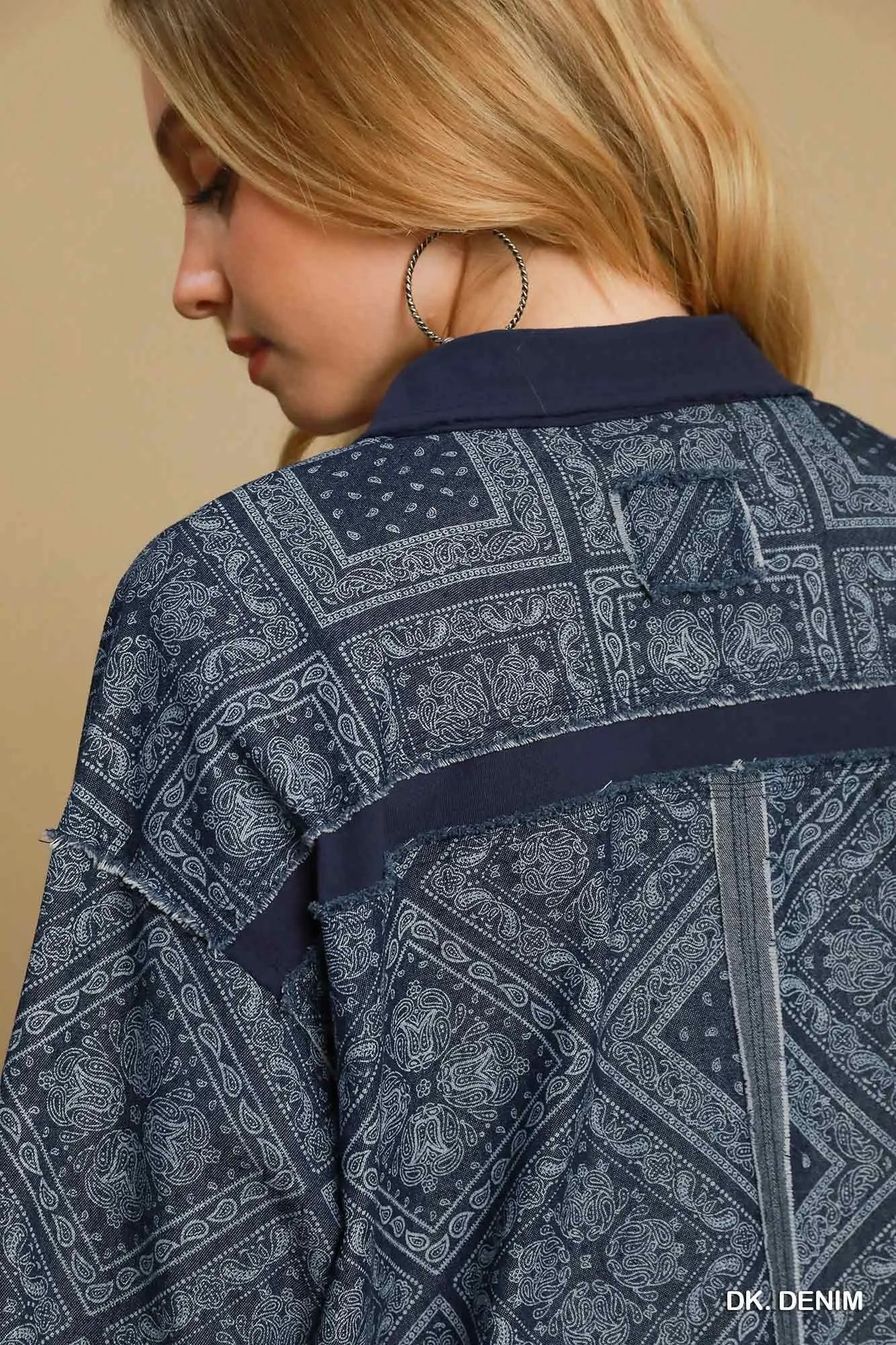 Umgee Paisley Print Denim Shirt Jacket - Blu Lotus Boutique