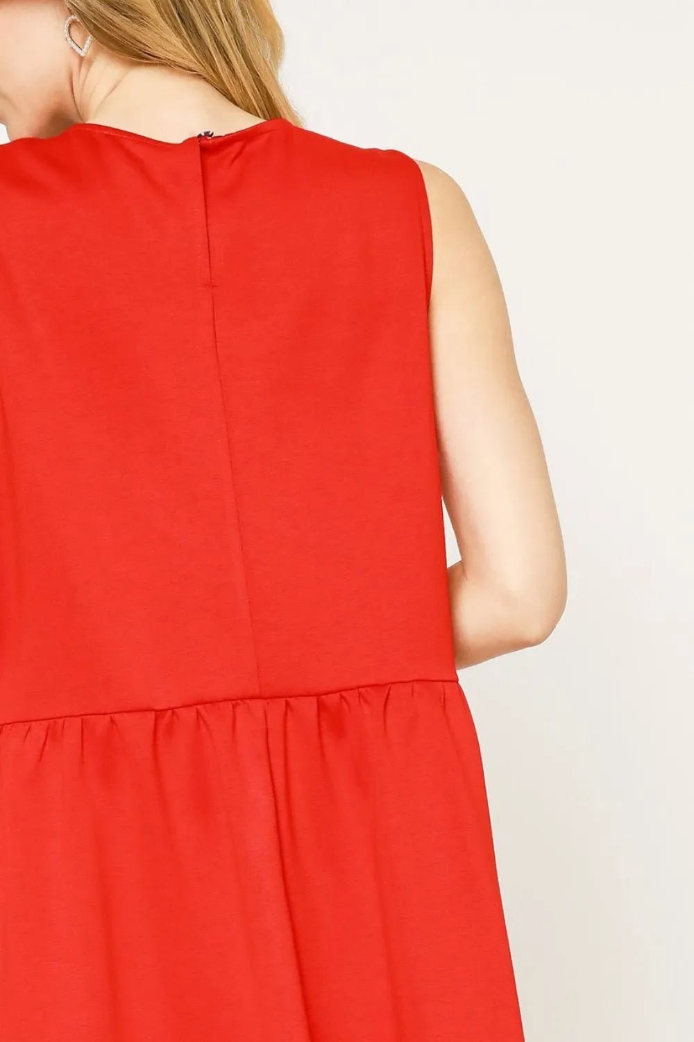 Umgee Round Neck Sleeveless Tank Dress with Pockets - Blu Lotus Boutique