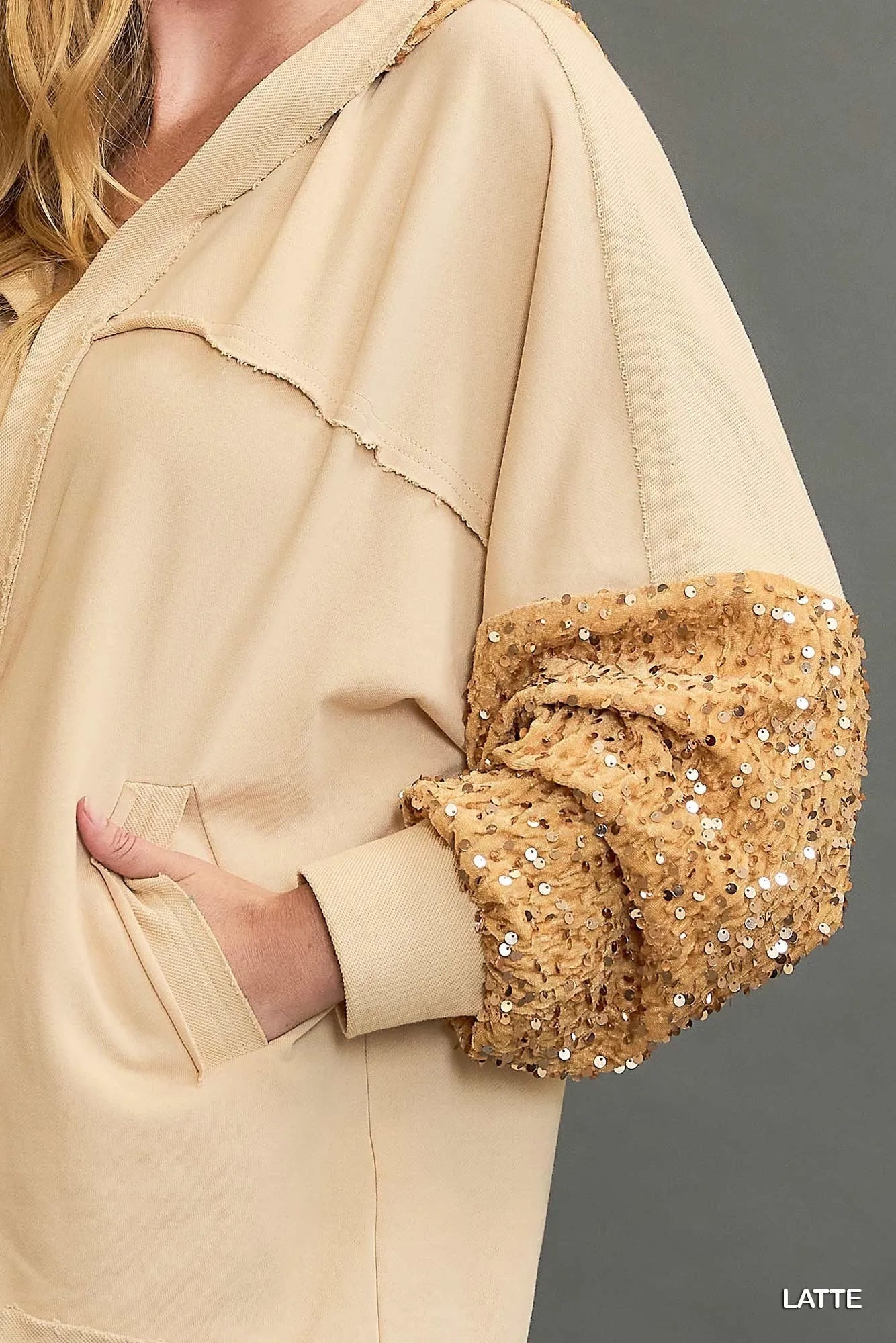 Umgee Sequined French Terry Jacket - Blu Lotus Boutique