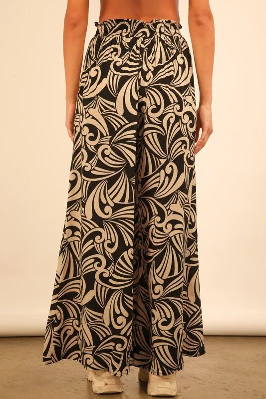 VERY J Plus Size Printed Wide Leg Pants - Blu Lotus Boutique